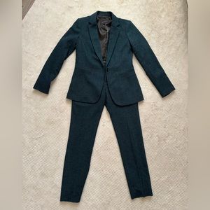 Banana Republic Woman Blazer and Dress Pants with Wool Dark Green